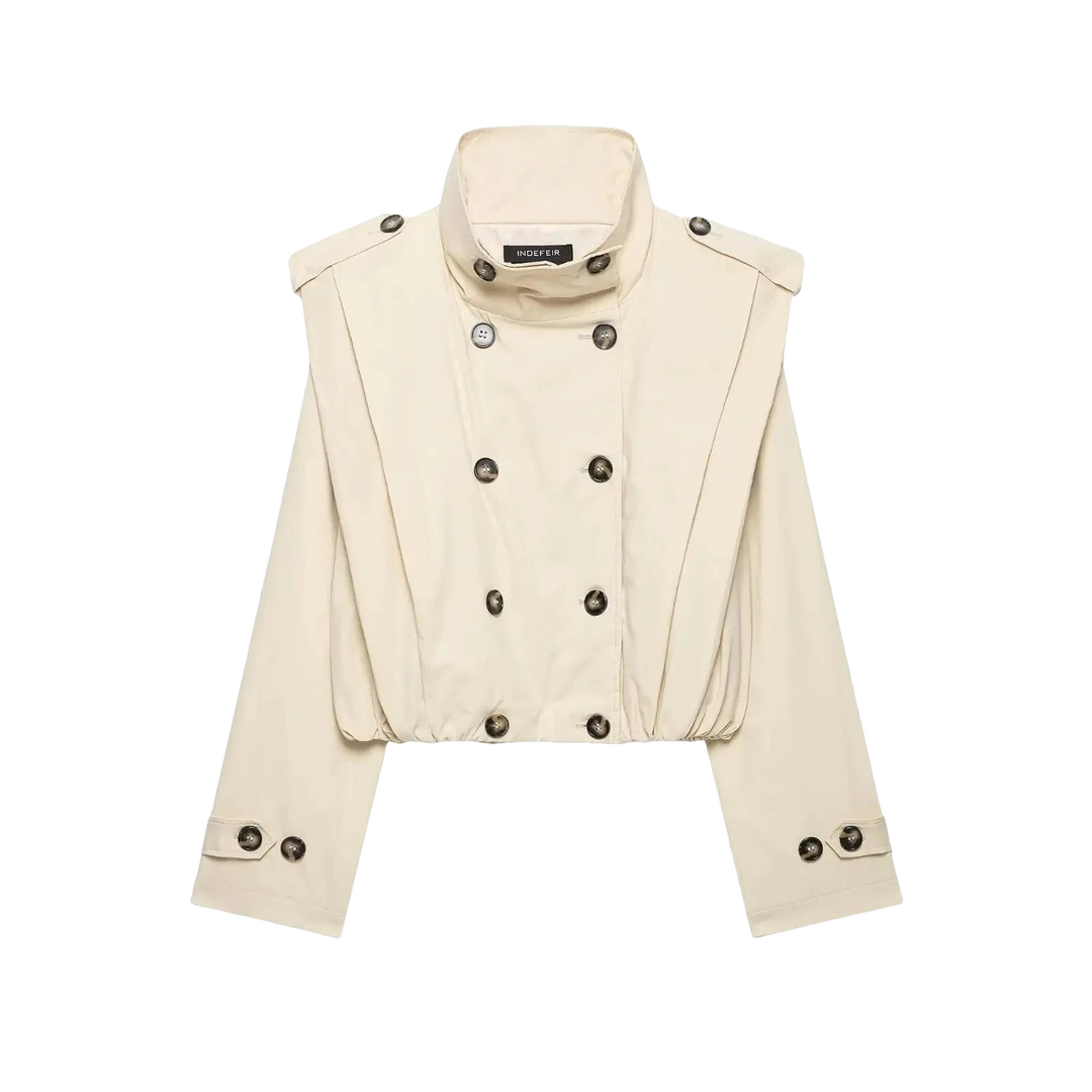 BSAY VINTAGE – Cropped Trenchcoat | Doppelreiher Épaulettes - ZAYVI