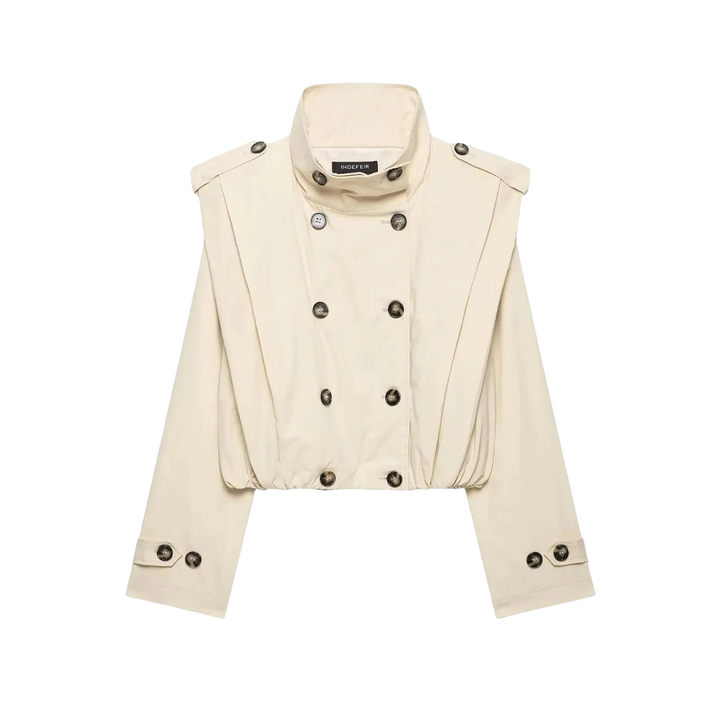 BSAY VINTAGE – Cropped Trenchcoat | Doppelreiher Épaulettes - ZAYVI