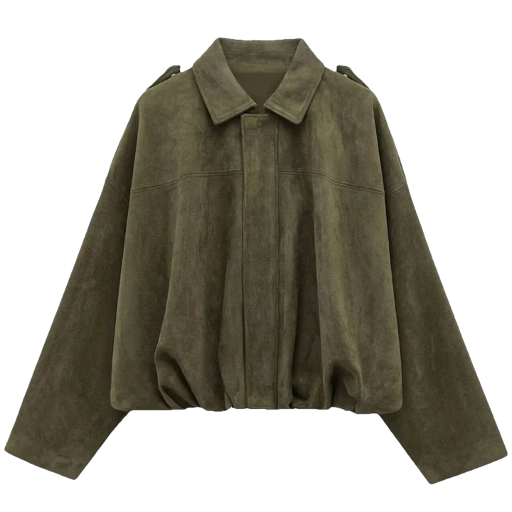 HAILEY – Cropped Bomber Jacke aus Wildleder-Optik