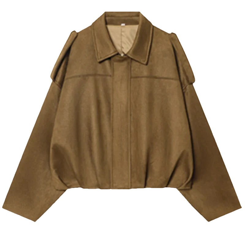 HAILEY – Cropped Bomber Jacke aus Wildleder-Optik