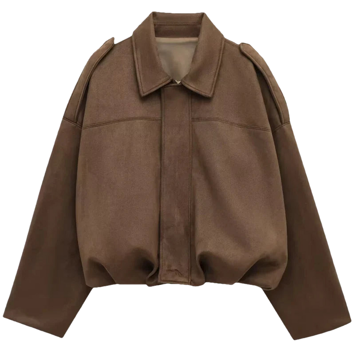 HAILEY – Cropped Bomber Jacke aus Wildleder-Optik
