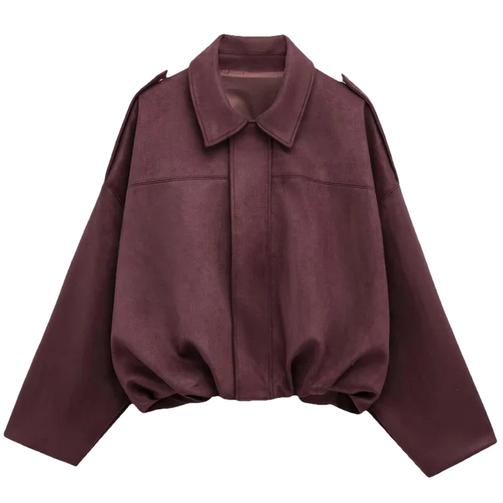 HAILEY – Cropped Bomber Jacke aus Wildleder-Optik