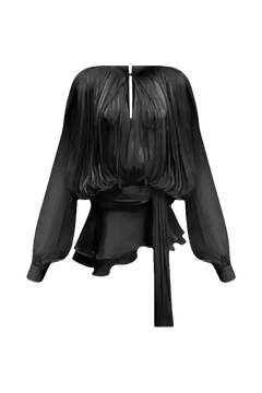 Éloïse Plissee Kleid in elegantem Schwarz mit plissiertem Stoff und femininer Silhouette