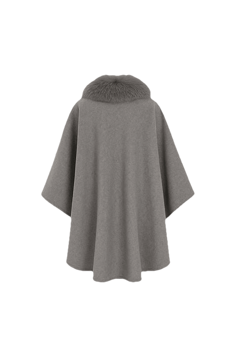 AURELIE - Cape mit abnehmbaren Kunstpelzkragen - Miraee Paris
