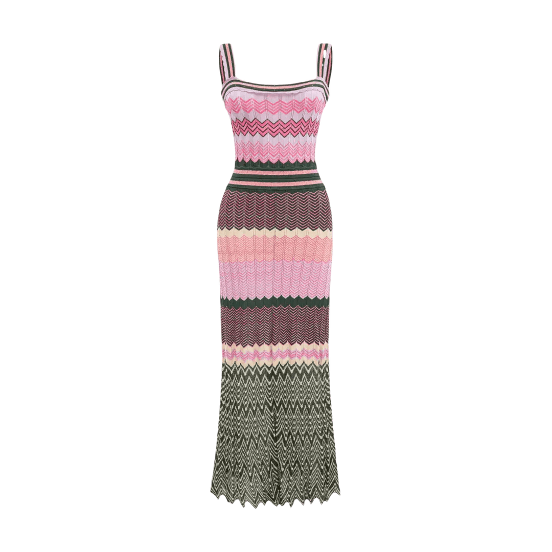 ZigZag Muse Knit Dress – Sunset Vibes - ZAYVI