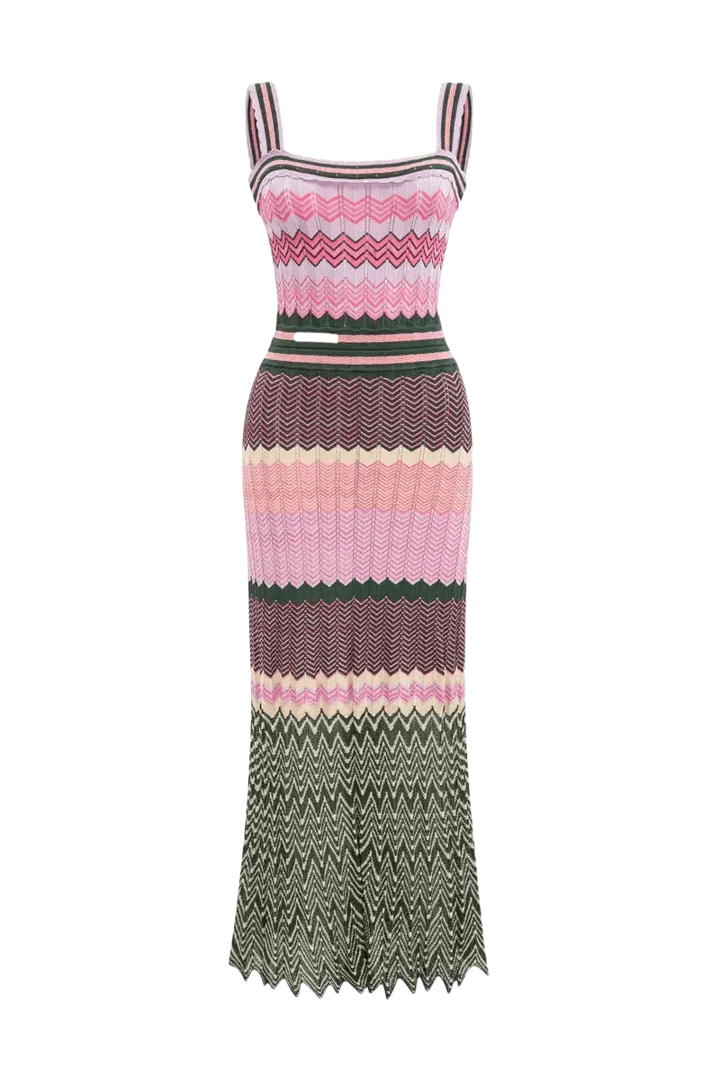 ZigZag Muse Knit Dress – Sunset Vibes - ZAYVI