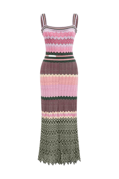 ZigZag Muse Knit Dress – Sunset Vibes - MIRAÉE PARIS