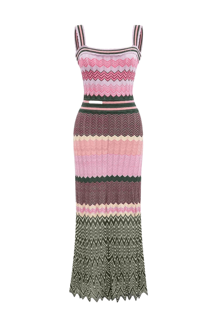 ZigZag Muse Knit Dress – Sunset Vibes - ZAYVI