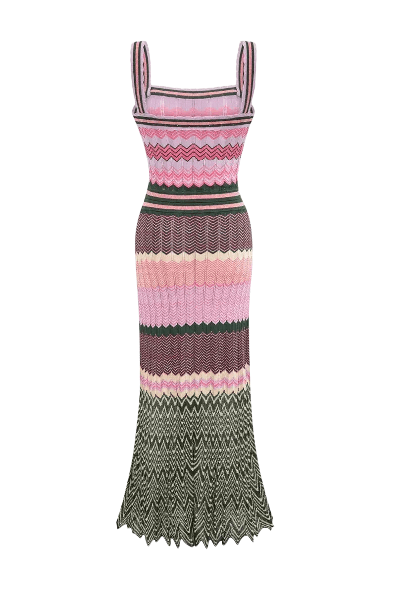 ZigZag Muse Knit Dress – Sunset Vibes - ZAYVI