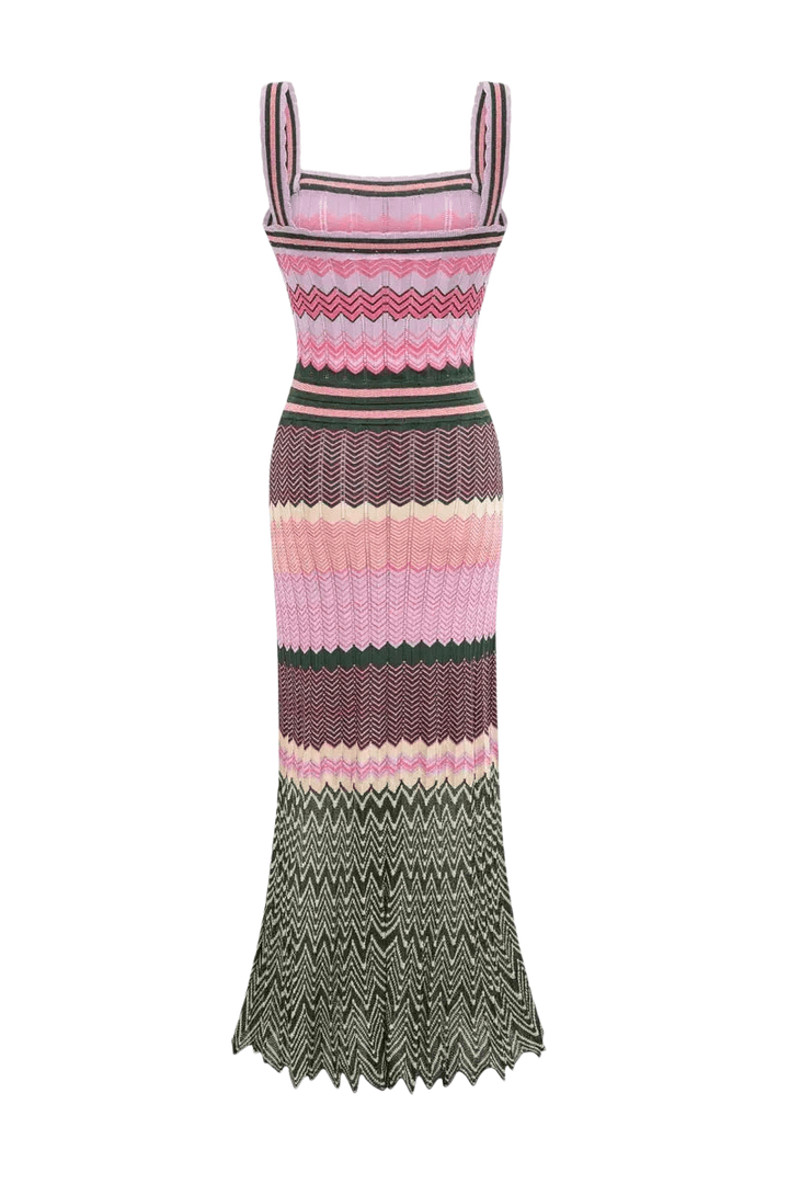 ZigZag Muse Knit Dress – Sunset Vibes - ZAYVI