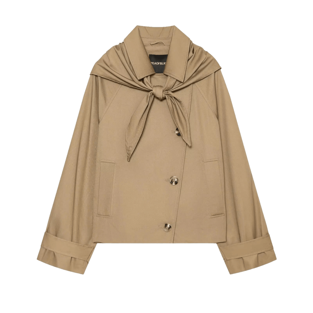 BSAY – Cropped Trenchjacke mit passendem Schal - ZAYVI
