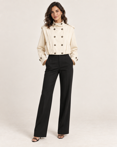 BSAY VINTAGE Cropped Trenchcoat – Passform am Model