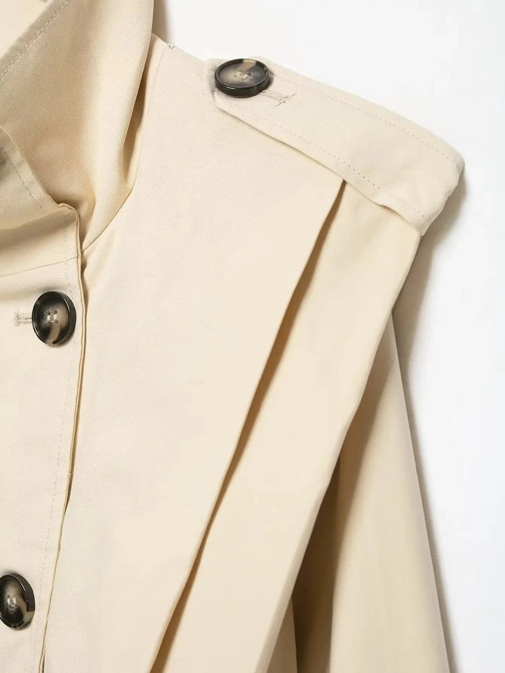 BSAY VINTAGE – Cropped Trenchcoat | Doppelreiher Épaulettes - ZAYVI