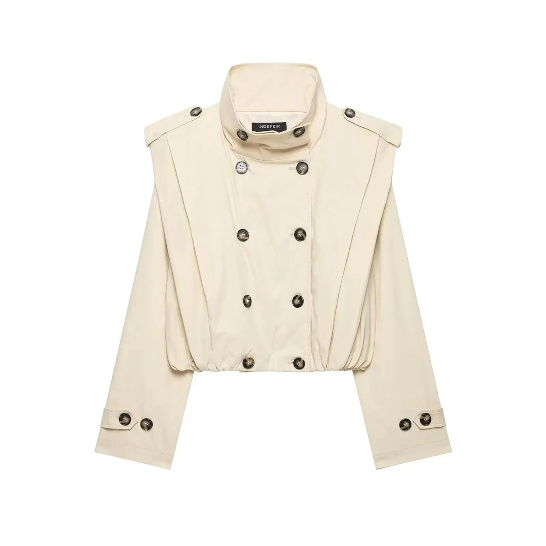 BSAY VINTAGE – Cropped Trenchcoat | Doppelreiher Épaulettes - ZAYVI