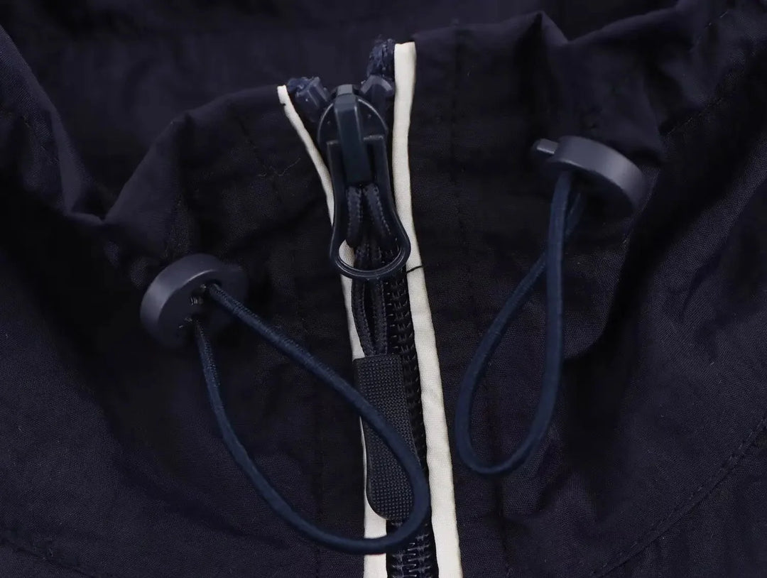 BSAY – Y2K Kontrast-Streifen Windbreaker mit Zipper - ZAYVI