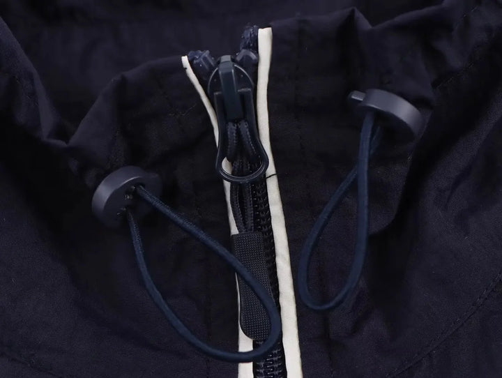 BSAY – Y2K Kontrast-Streifen Windbreaker mit Zipper - ZAYVI