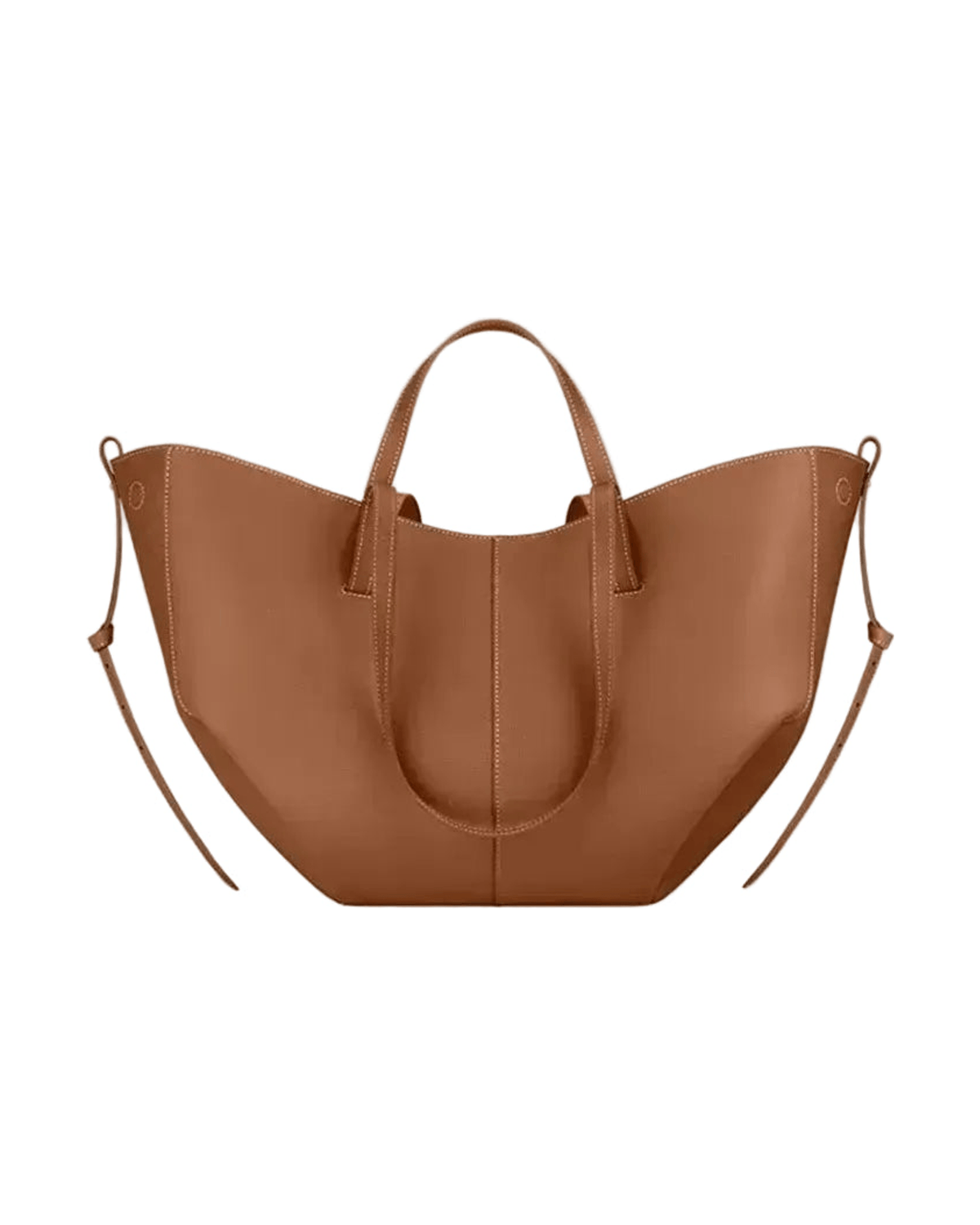 MIRAEE-UNIFORM-2026 | CAMILLE – Französische Plissé Schultertasche Y2K – Cognac – freigestellte Produktansicht auf weißem Hintergrund