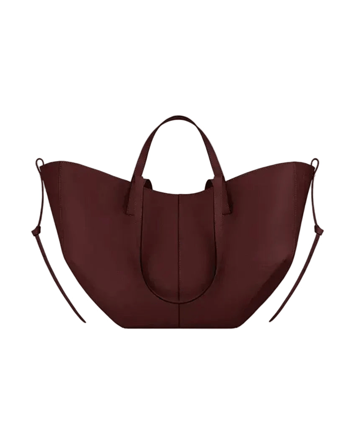MIRAEE-UNIFORM-2026 | CAMILLE – Französische Plissé Schultertasche Y2K – Weinrot – freigestellte Produktansicht auf weißem Hintergrund