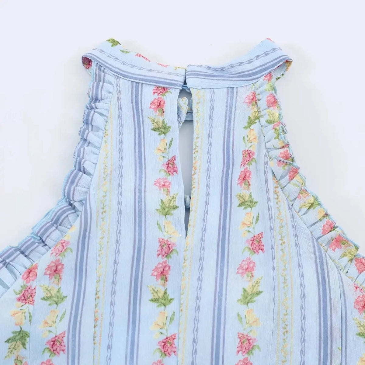 Camille – Vintage Floral Halter Mini Kleid - MIRAÉE PARIS