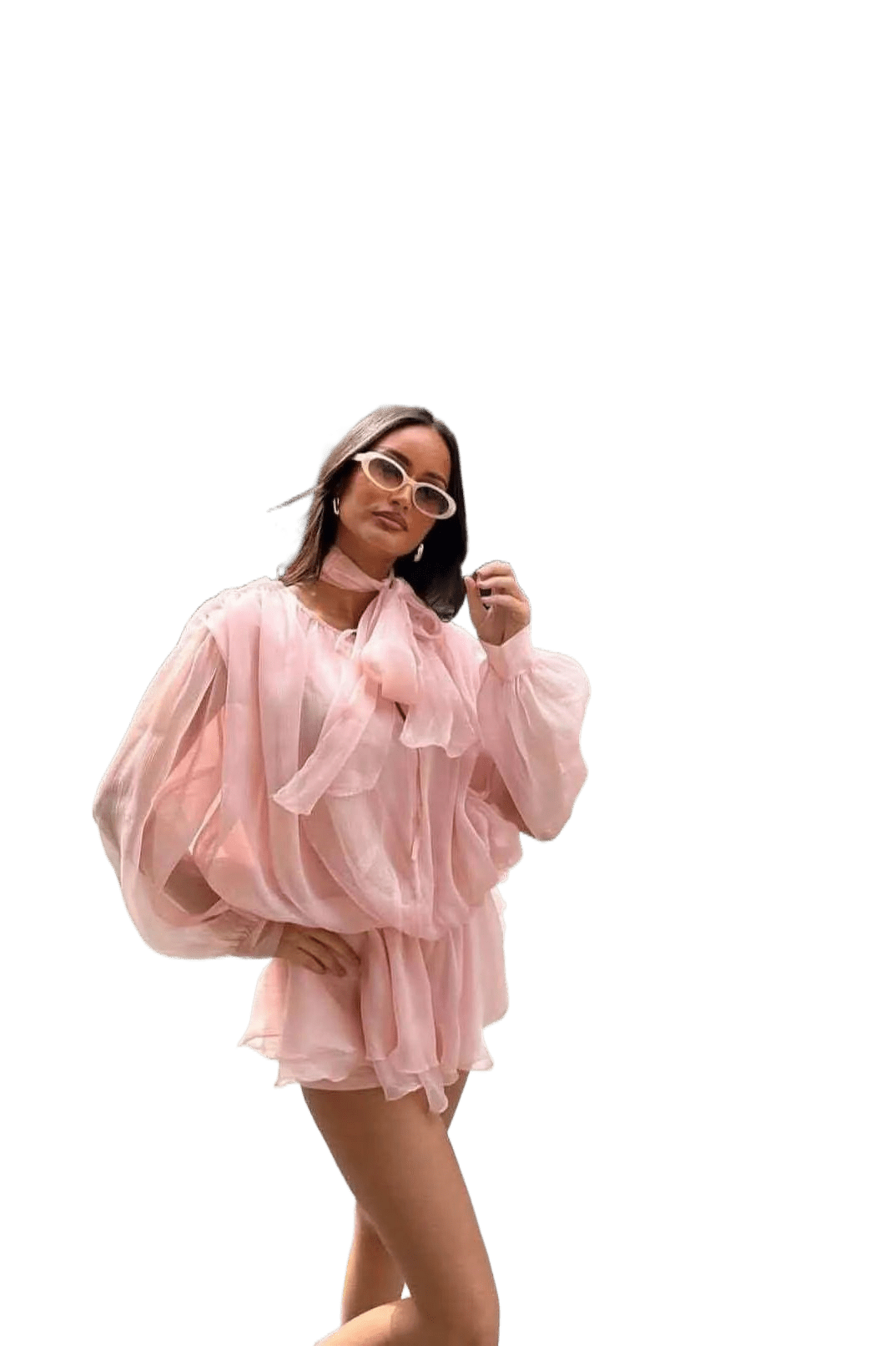 Celina Plissee Kleid in Roséglanz - Miraee Paris