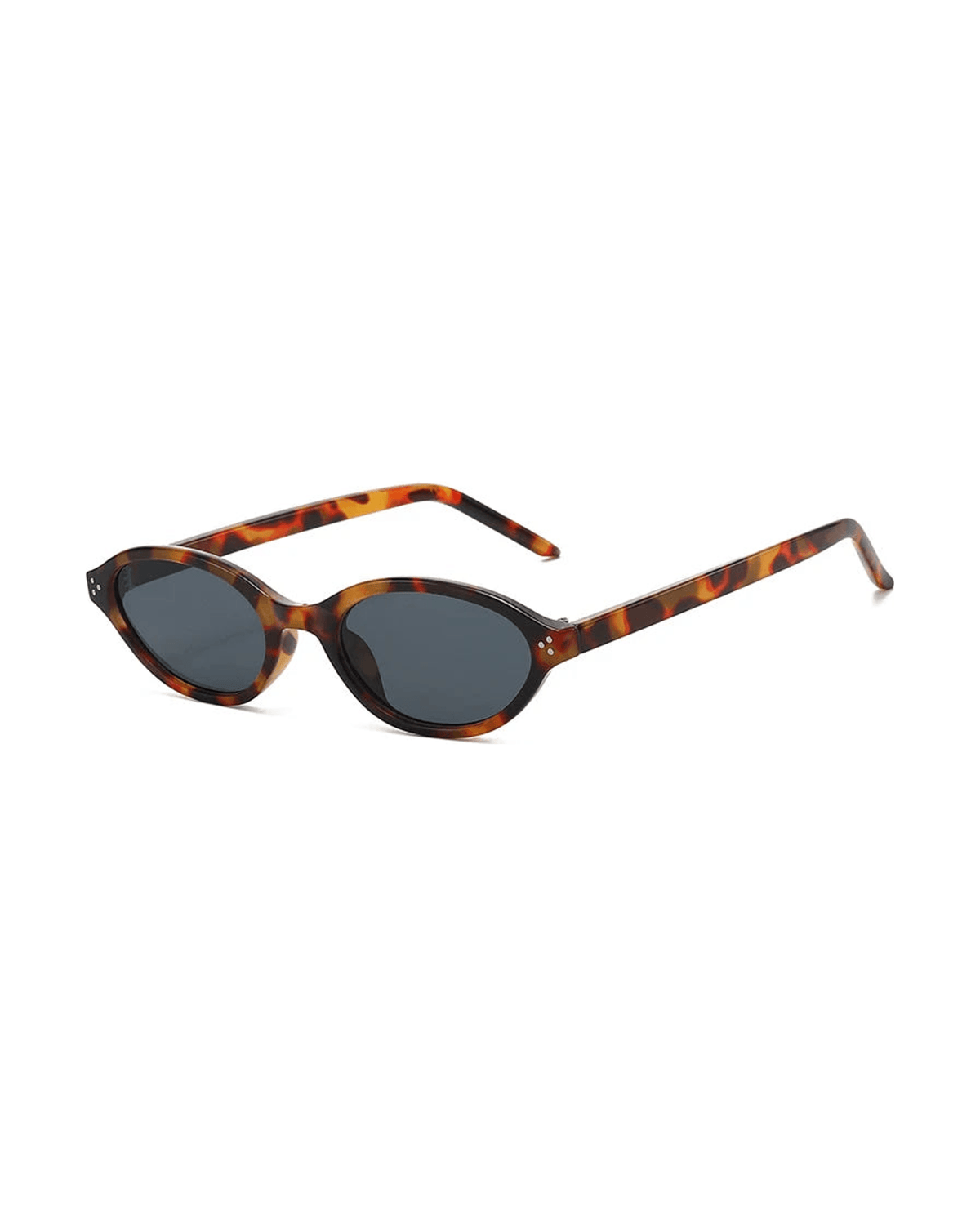 MIRAEE-UNIFORM-2026 | ÉCLIPSE Oval Sunglasses – Retro UV400 Sonnenbrille – Braun/schwarz – freigestellte Produktansicht auf weißem Hintergrund