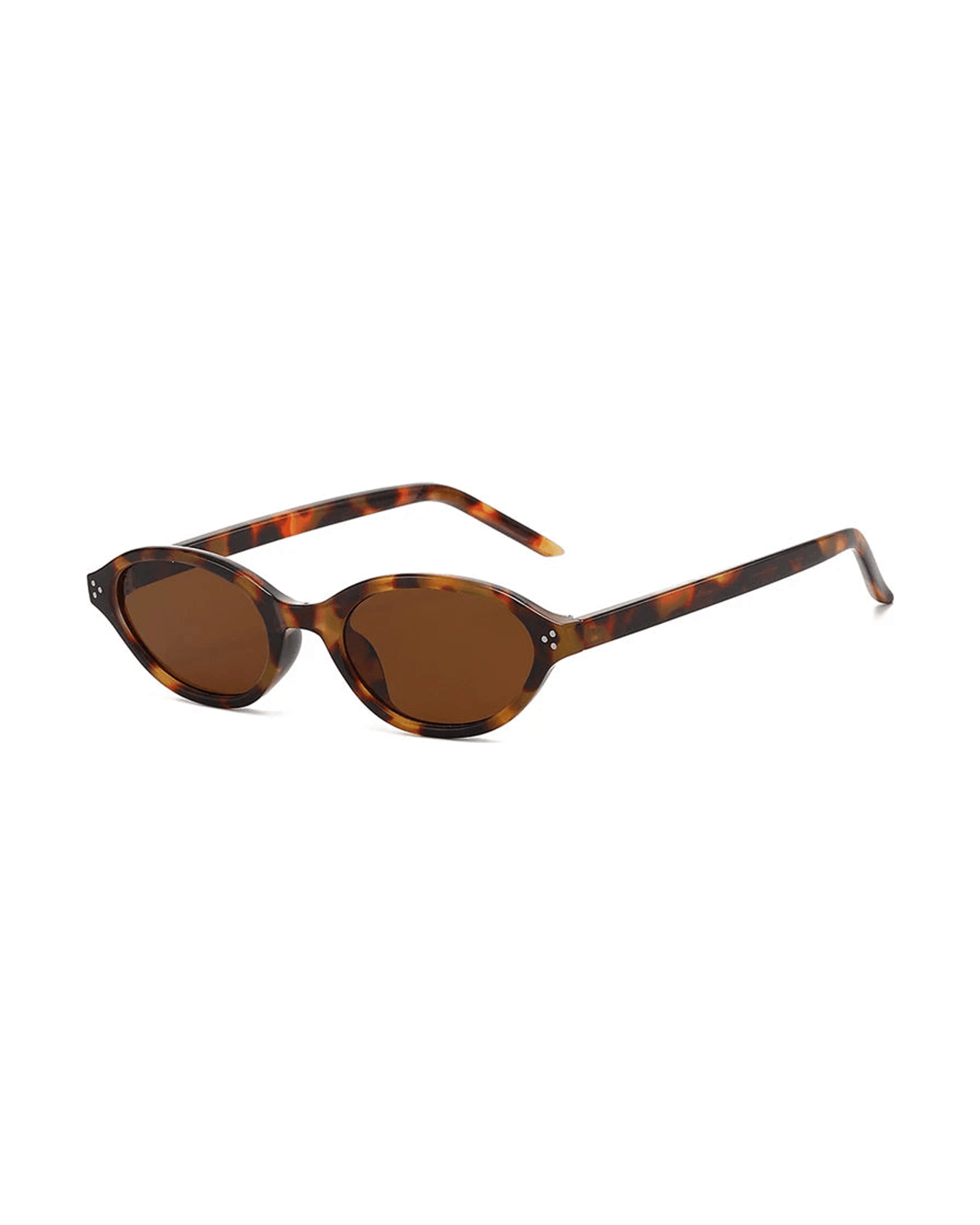 MIRAEE-UNIFORM-2026 | ÉCLIPSE Oval Sunglasses – Retro UV400 Sonnenbrille – Braun/braun – freigestellte Produktansicht auf weißem Hintergrund