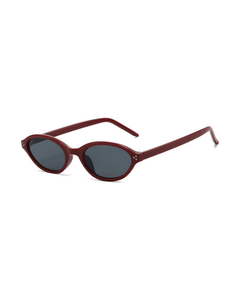 MIRAEE-UNIFORM-2026 | ÉCLIPSE Oval Sunglasses – Retro UV400 Sonnenbrille – Rot – freigestellte Produktansicht auf weißem Hintergrund