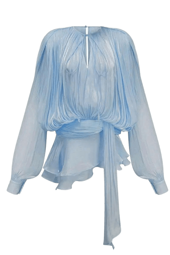 Elara Plissee - Kleid in Himmelblau - Miraee Paris