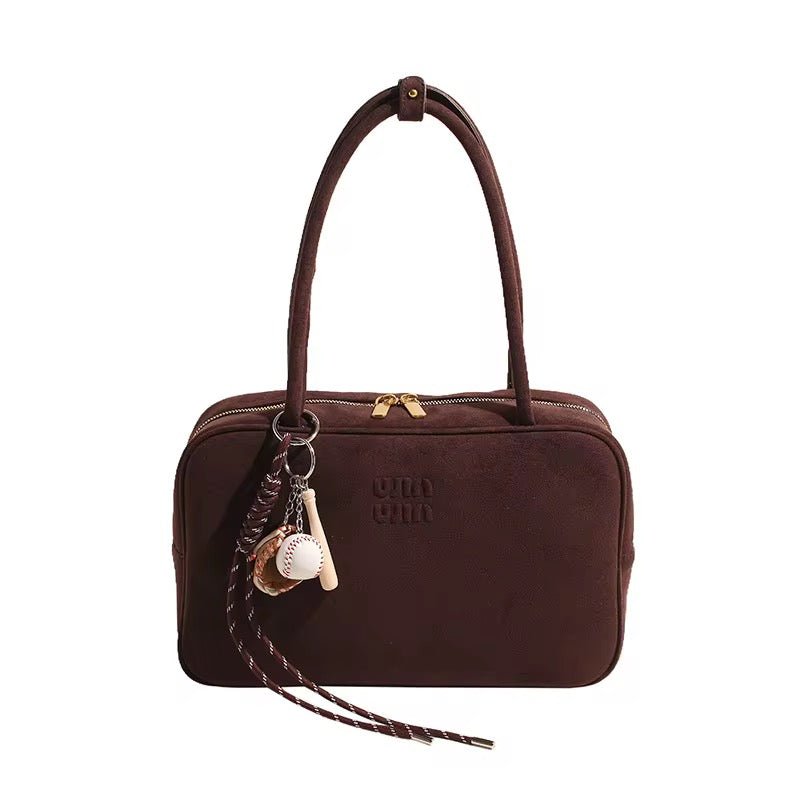 Elegante Damen - Handtasche mit Logo - Prägung und doppelten Tragehenkeln - Miraee Paris