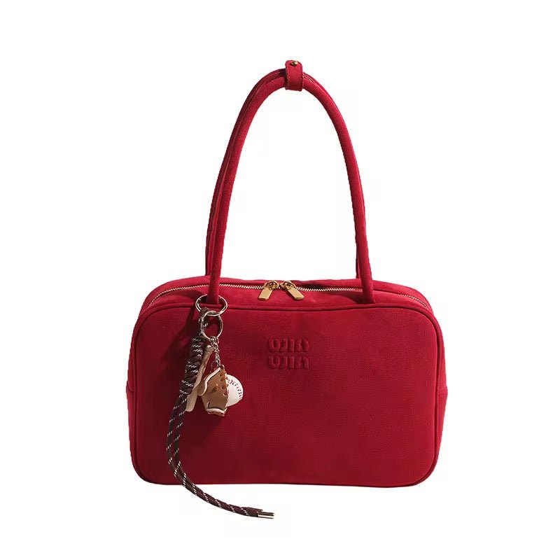 Elegante Damen - Handtasche mit Logo - Prägung und doppelten Tragehenkeln - Miraee Paris