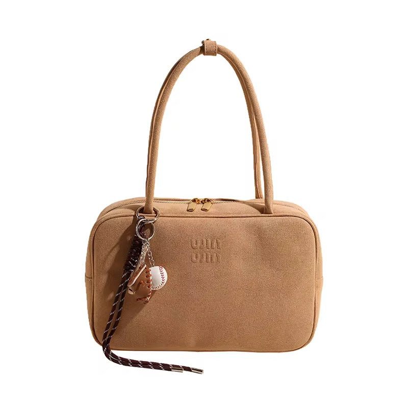 Elegante Damen - Handtasche mit Logo - Prägung und doppelten Tragehenkeln - Miraee Paris