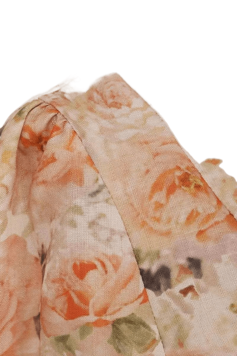 Elegantes Maxikleid mit floralem Print und Puffärmeln - Miraee Paris