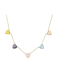 MIRAEE-UNIFORM-2026 | Élise – Pastell Herz-Choker mit funkelnden Zirkonia – gold – freigestellte Produktansicht auf weißem Hintergrund