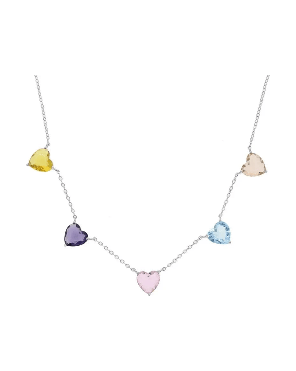 MIRAEE-UNIFORM-2026 | Élise – Pastell Herz-Choker mit funkelnden Zirkonia – silver – freigestellte Produktansicht auf weißem Hintergrund