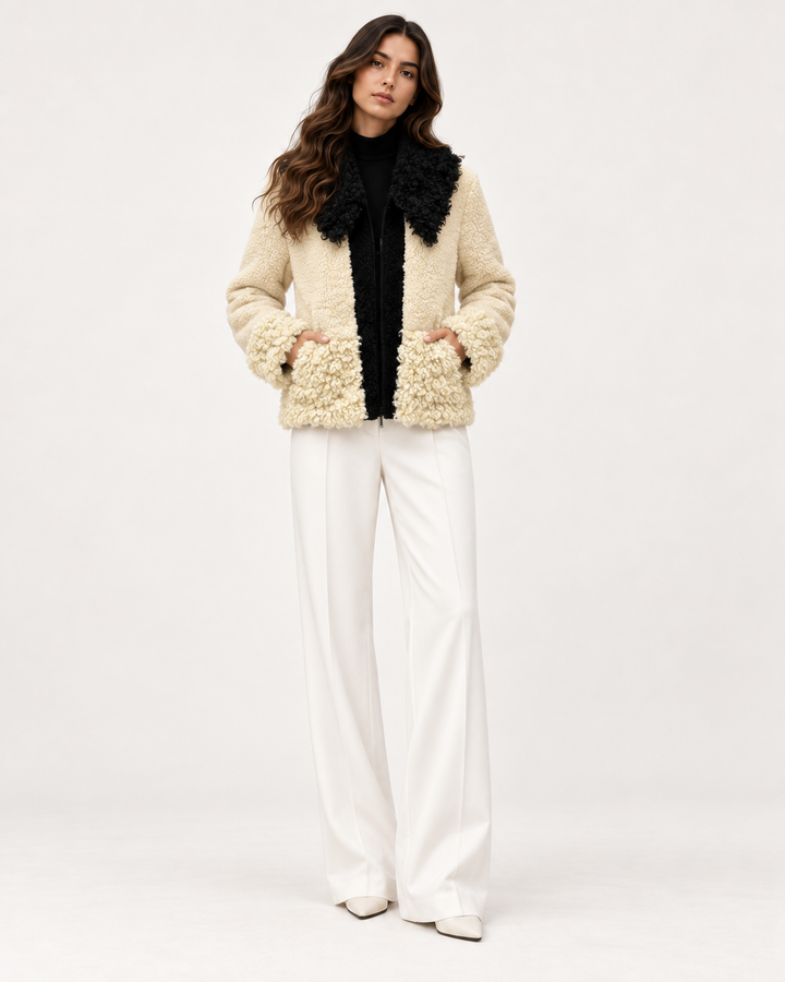 ÉLISE Jacke in Weiß – Modelansicht vorne