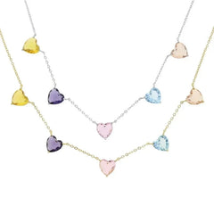 Élise – Pastell Herz-Choker mit funkelnden Zirkonia - MIRAÉE PARIS