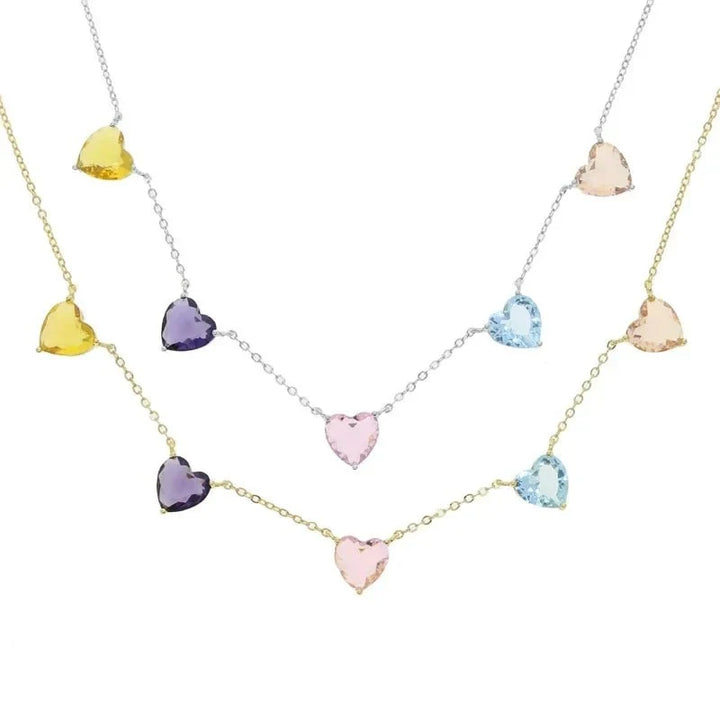 Élise – Pastell Herz-Choker mit funkelnden Zirkonia - ZAYVI
