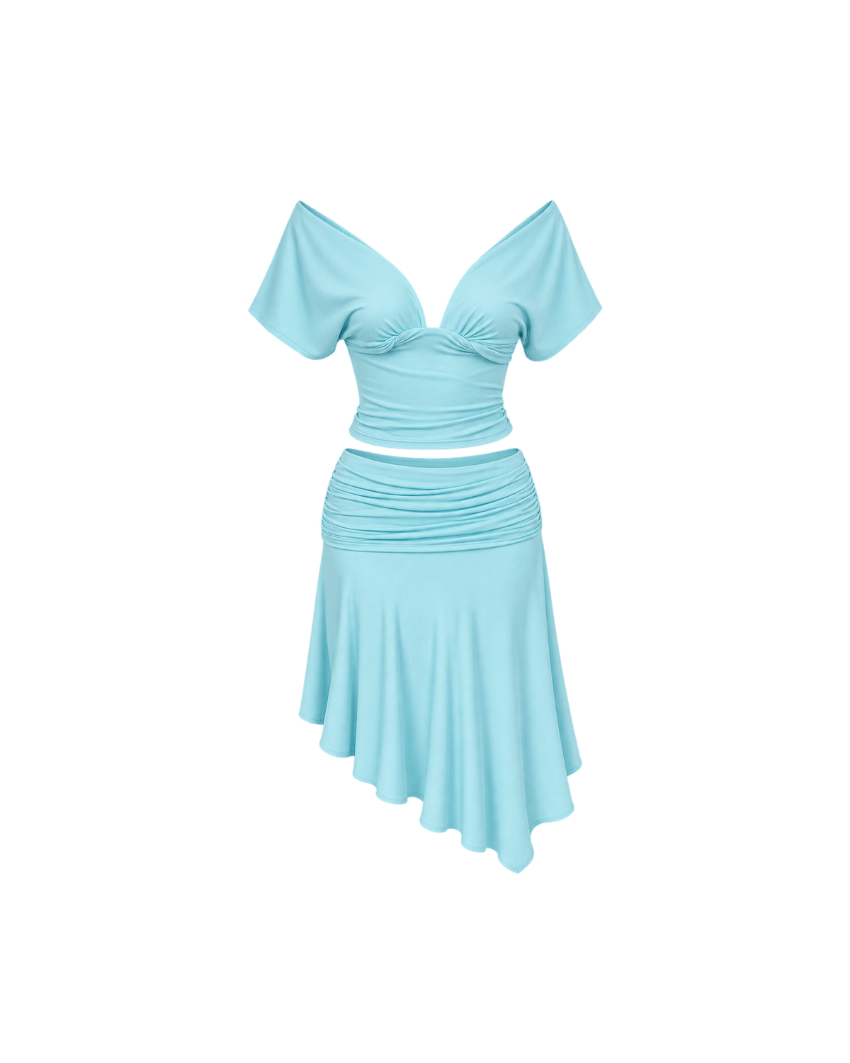 MIRAEE-UNIFORM-2026 | Élodie Summer Set – Türkis – freigestellte Produktansicht auf weißem Hintergrund