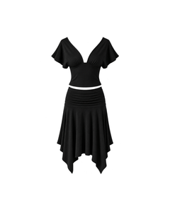 MIRAEE-UNIFORM-2026 | Élodie Summer Set – Schwarz – freigestellte Produktansicht auf weißem Hintergrund