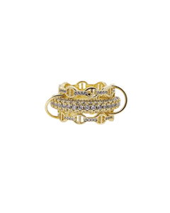 MIRAEE-UNIFORM-2026 | Élodie – Eleganter Zirkonia Ring mit 18K-Goldbeschichtung – freigestellte Produktansicht auf weißem Hintergrund