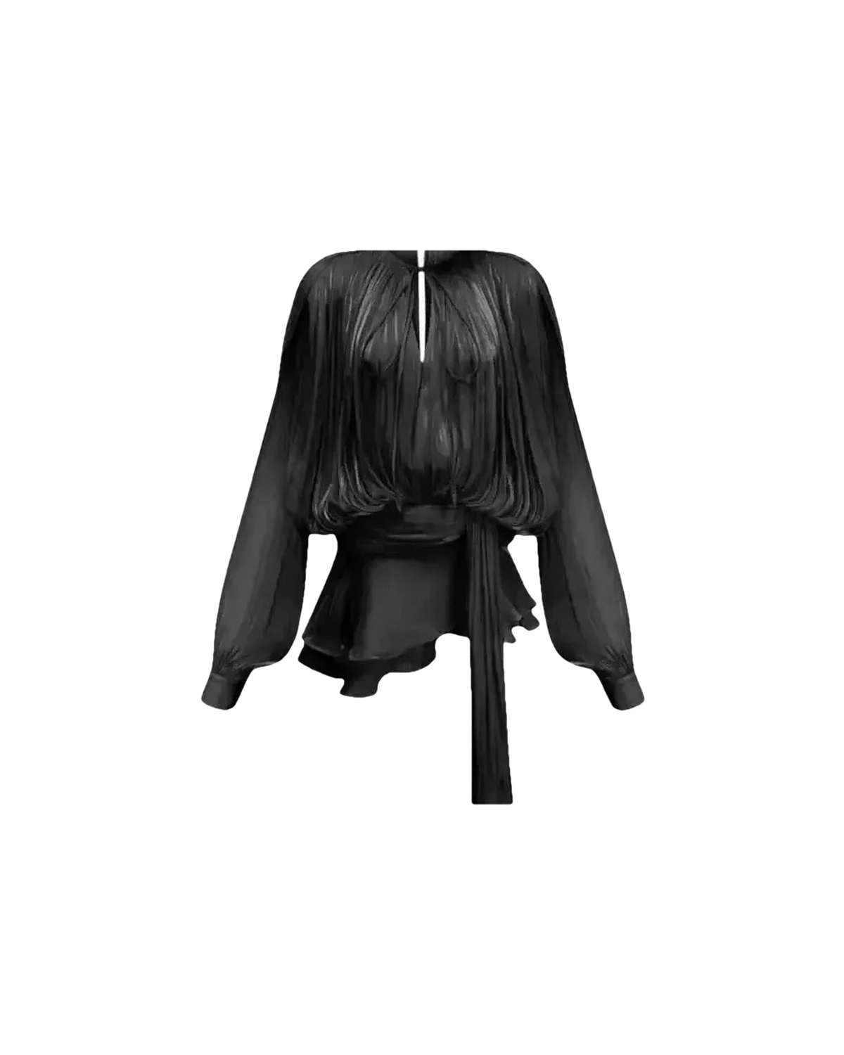 MIRAEE-UNIFORM-2026 | ÉLOÏSE – Elegantes Plissee-Kleid fließend – Black – freigestellte Produktansicht auf weißem Hintergrund