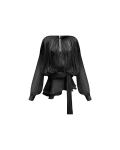 MIRAEE-UNIFORM-2026 | ÉLOÏSE – Elegantes Plissee-Kleid fließend – Black – freigestellte Produktansicht auf weißem Hintergrund