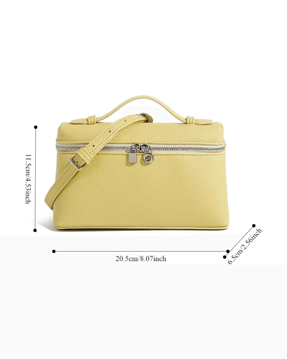 MIRAEE-UNIFORM-2026 | ÉLOISE – Elegante Mini Schulter- & Umhängetasche – Gelb – freigestellte Produktansicht auf weißem Hintergrund