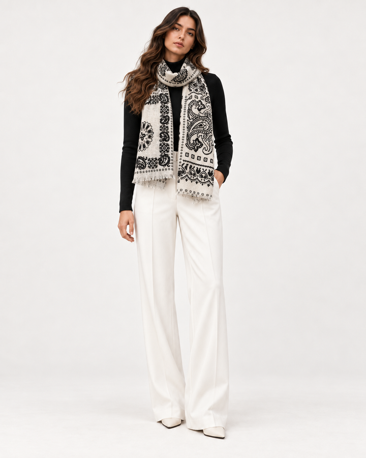 ÉTOILE Paisley-Schal Creme – einheitliches MIRAÉE Model