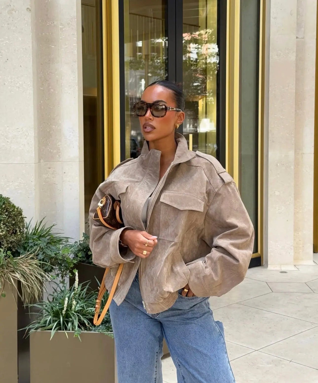 Exklusive Lederjacke im Utility - Design - Miraee Paris
