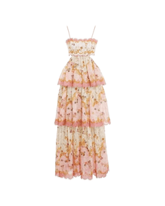 MIRAEE-UNIFORM-2026 | Floraler Traum in Rosa – Das Statement-Kleid des Sommers – freigestellte Produktansicht auf weißem Hintergrund