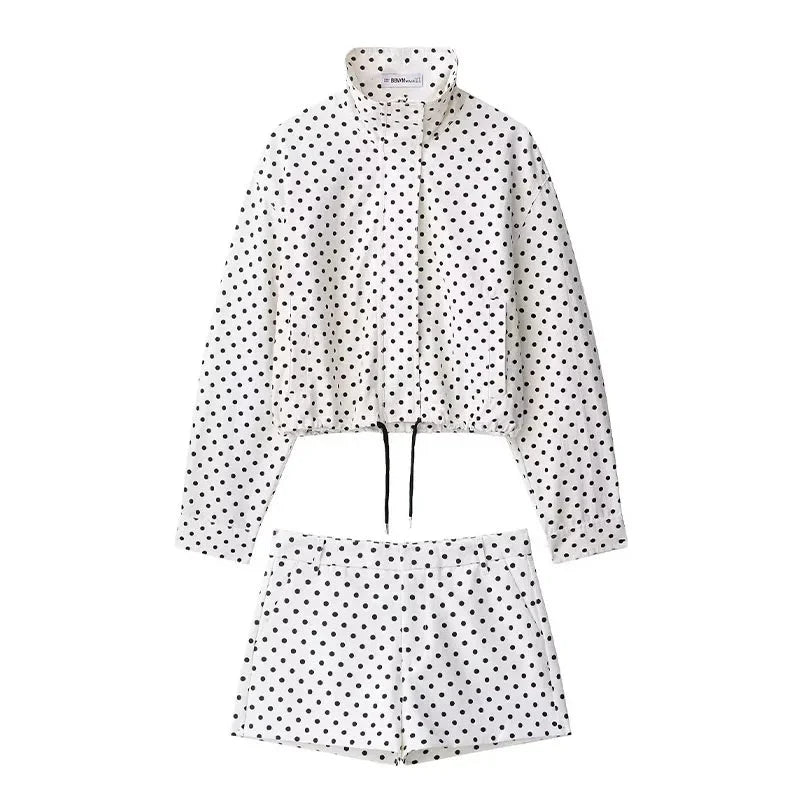 HANA – Gepunktete Jacke & Shorts Set - ZAYVI