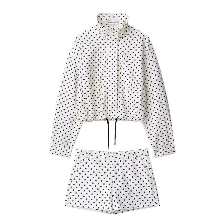 HANA – Gepunktete Jacke & Shorts Set - ZAYVI