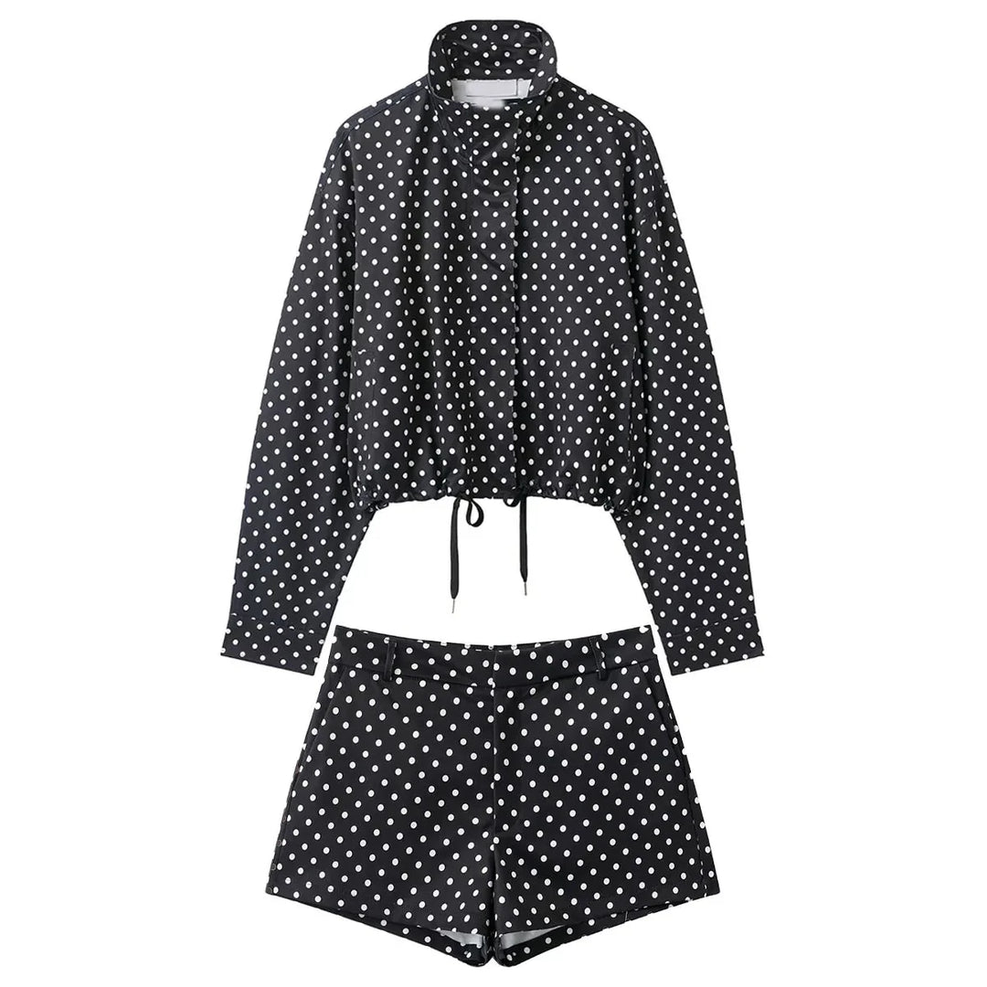 HANA – Gepunktete Jacke & Shorts Set - ZAYVI