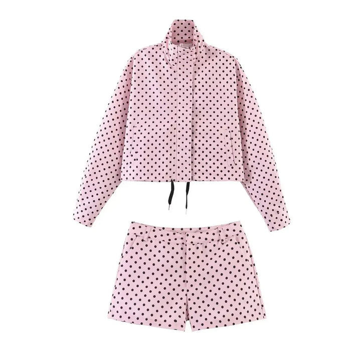 HANA – Gepunktete Jacke & Shorts Set - ZAYVI